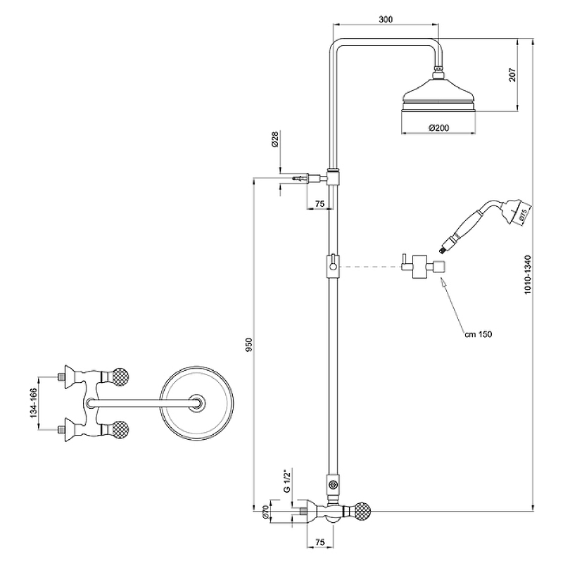 Душевая система Webert Karenina KA760405065 Бронза от магазина ЛесКонПром.ру