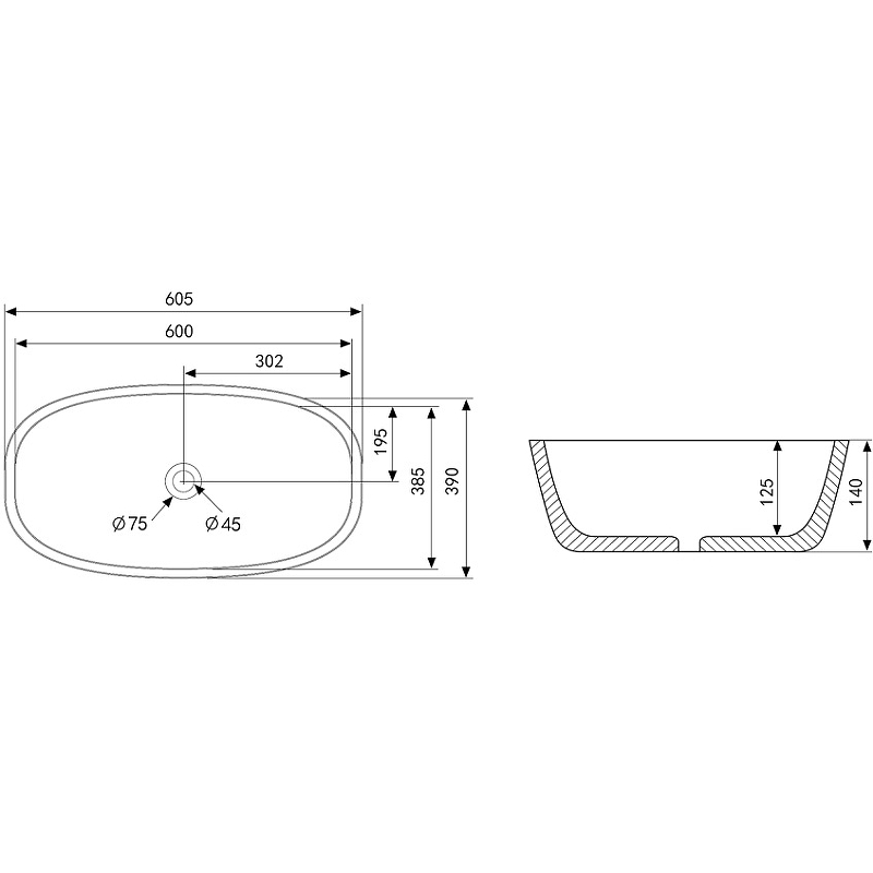 Раковина-чаша Abber Rechteck 60 AC2206 Белая от магазина ЛесКонПром.ру