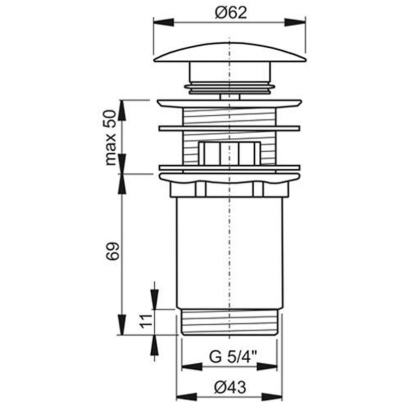 Донный клапан Ravak X01373 Сlick-Сlack Хром от магазина ЛесКонПром.ру