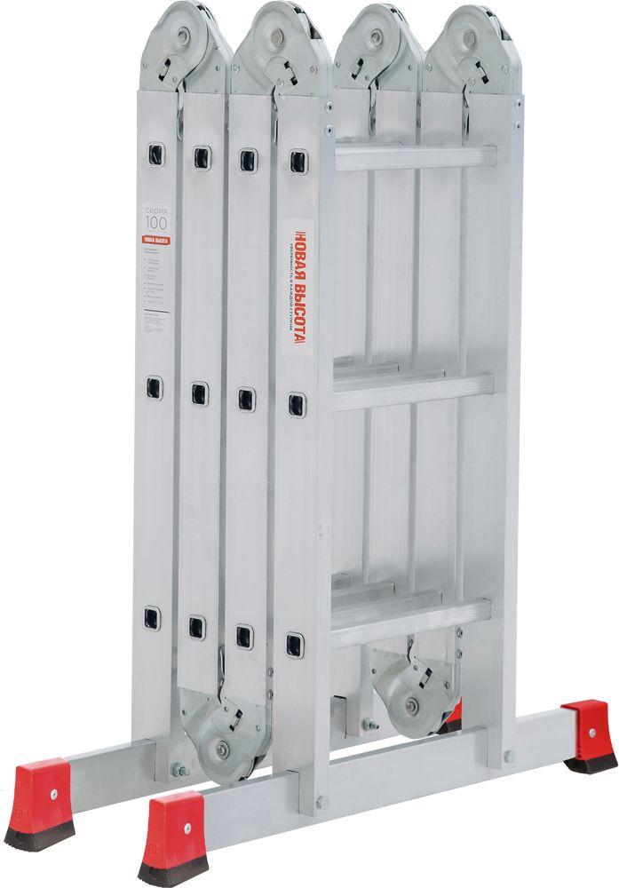 Алюминиевая четырехсекционная лестница-трансформер 400 мм NV1323 НОВАЯ ВЫСОТА 4Х4 арт.1323404 от магазина ЛесКонПром.ру