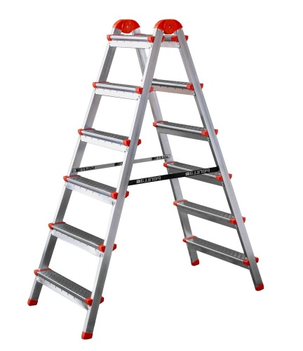 Стремянка двухсторонняя стальная оцинкованная PERILLA 6 ступени   (арт.122406) от магазина ЛесКонПром.ру