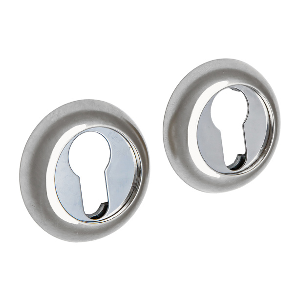 Дверные накладки под цилиндр NEODECO хром от магазина ЛесКонПром.ру