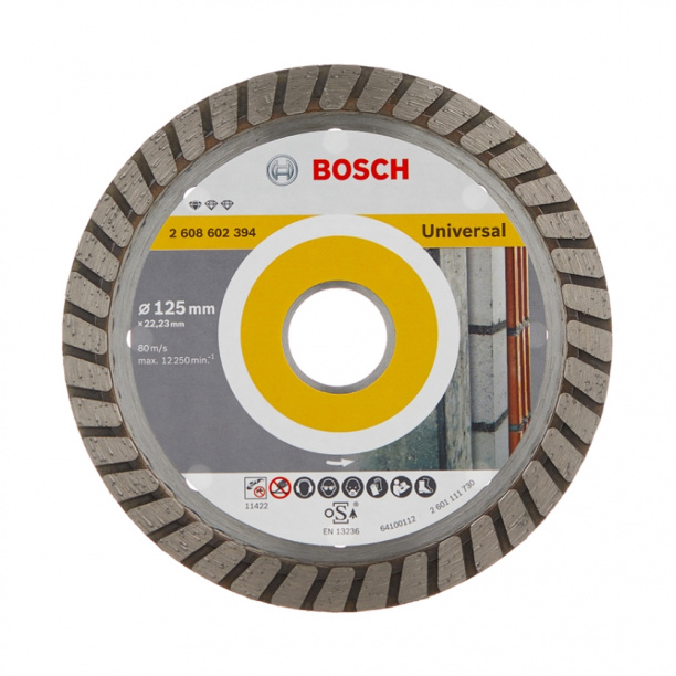 Универсальный алмазный диск BOSCH Standart for Universal Turbo 125x2х22,23 мм от магазина ЛесКонПром.ру