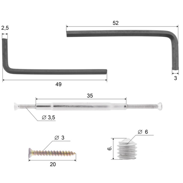 Набор крепежа для дверных ручек от магазина ЛесКонПром.ру