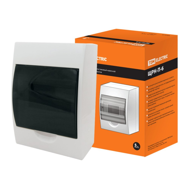 Ящик пластиковый наружный TDM ЩРН-П-6 от магазина ЛесКонПром.ру