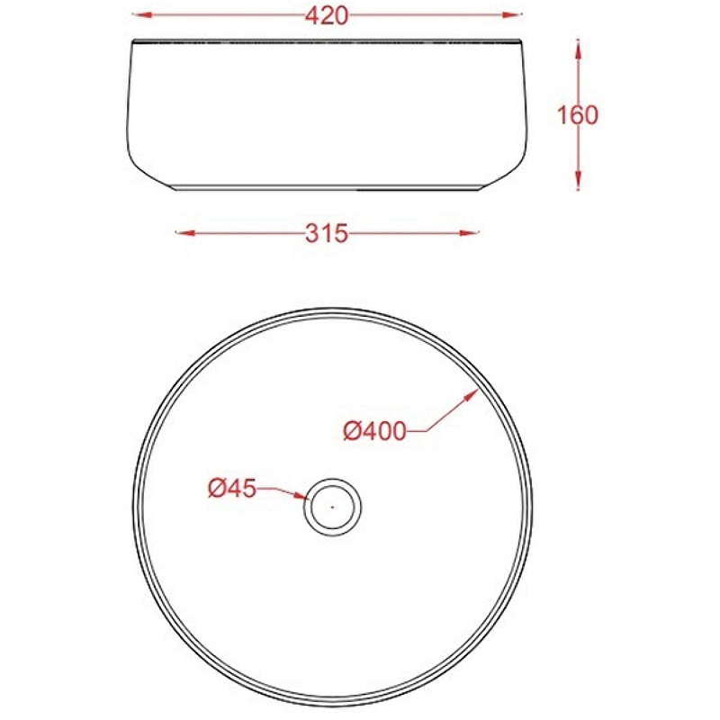Раковина-чаша Artceram Cognac 42 COL001 38 00 Avio от магазина ЛесКонПром.ру