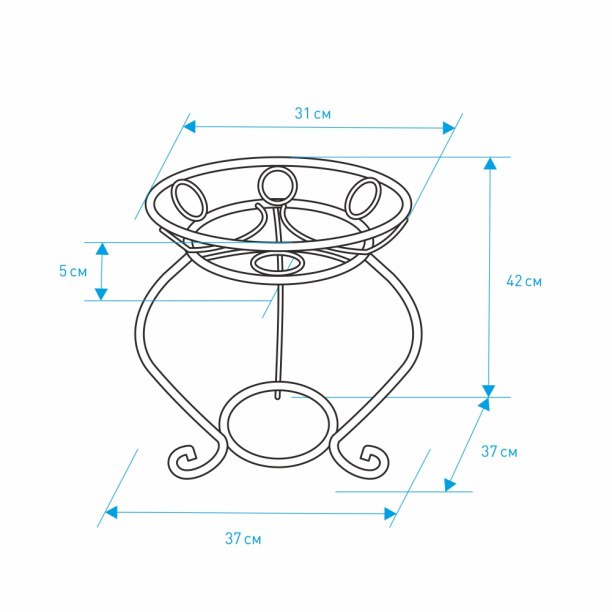 Подставка для цветов Бутон 37х37х42 см от магазина ЛесКонПром.ру