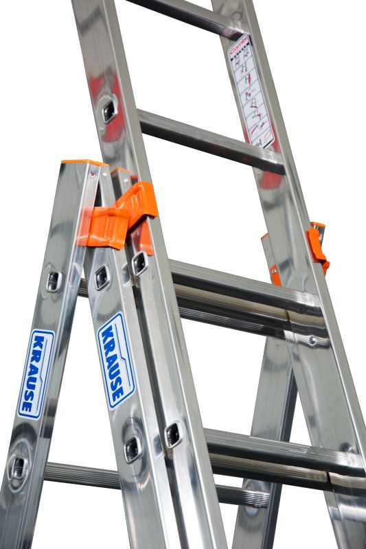 Лестница алюминиевая трехсекционая с допфункцией KRAUSE TRIBILO 3х10 от магазина ЛесКонПром.ру