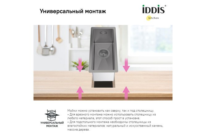 Мойка врезная IDDIS Edifice 80550586 от магазина ЛесКонПром.ру