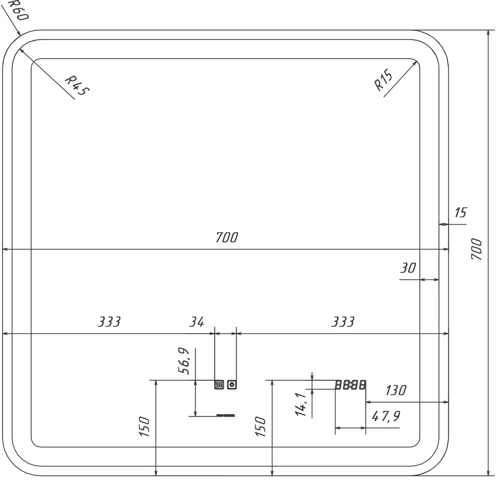 Зеркало Vigo Grani(Bora) Luxe 70 от магазина ЛесКонПром.ру