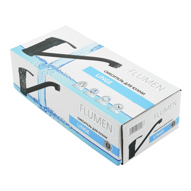 Смеситель для кухни FLUMEN Linge черный от магазина ЛесКонПром.ру