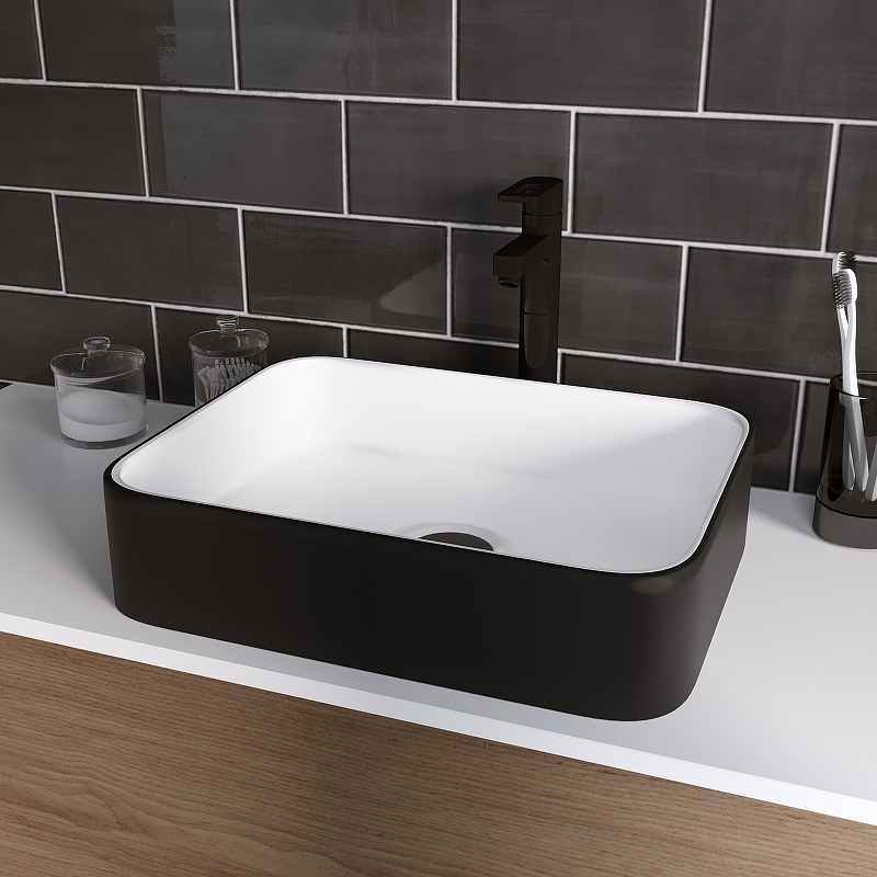 Раковина-чаша Grossman 50 GR-4043BW Белая Черная от магазина ЛесКонПром.ру