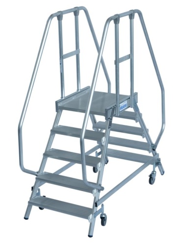 Двухсторонняя передвижная лестница с платформой STABILO 2Х5 ступеней KRAUSE арт.820259 от магазина ЛесКонПром.ру