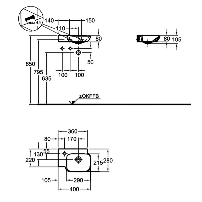 Раковина Geberit myDay 40 L 125440600 Белая от магазина ЛесКонПром.ру