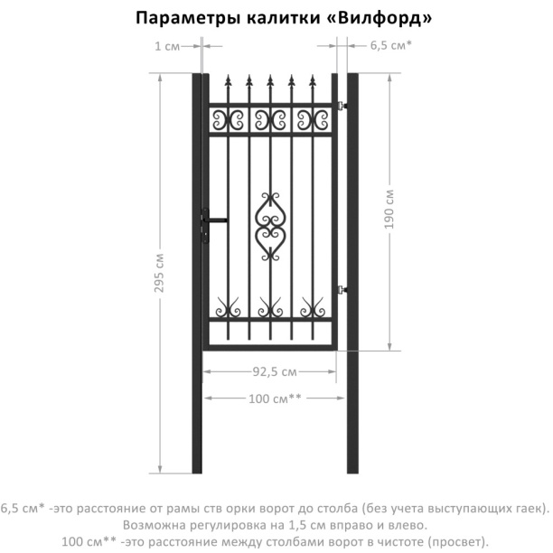 Калитка Вилфорд 1х1,9 м от магазина ЛесКонПром.ру