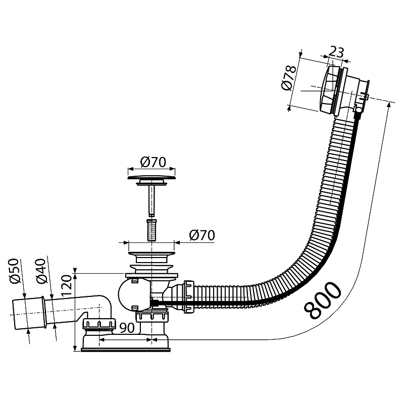 Слив-перелив Koller Pool B70CPMA80 полуавтомат Хром от магазина ЛесКонПром.ру
