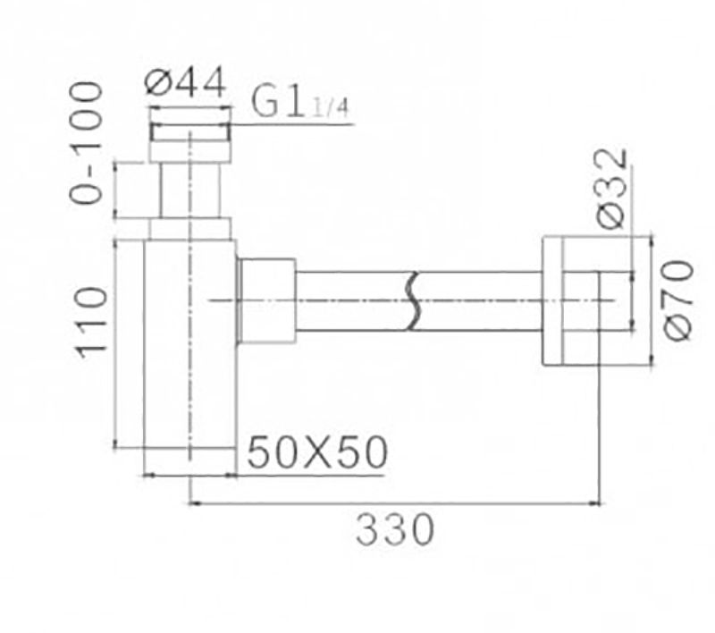 Сифон для раковины Frap F80-2 Хром от магазина ЛесКонПром.ру