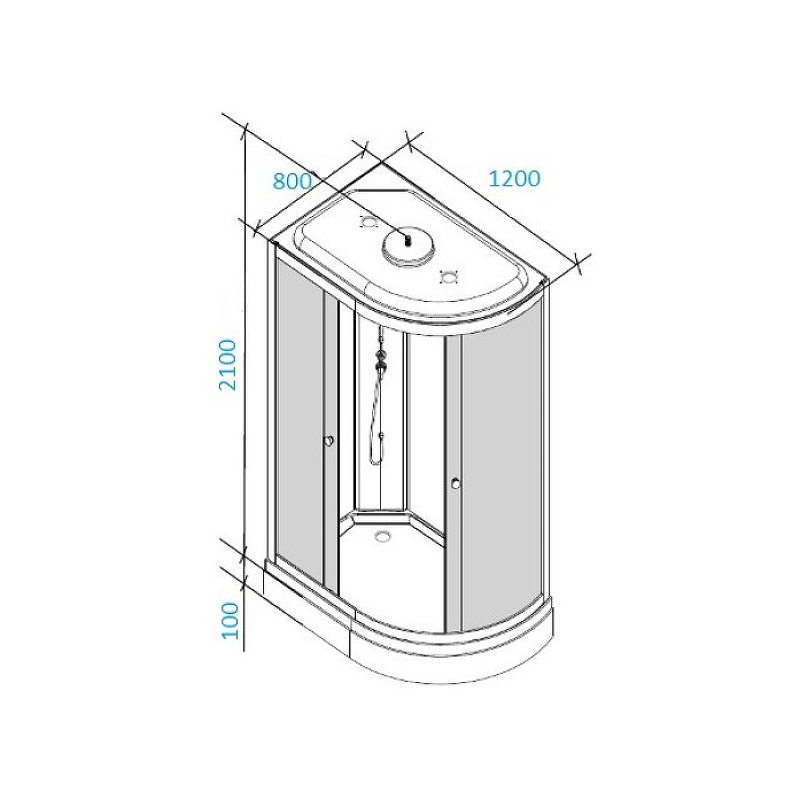 Душевая кабина Parly Effect 120x80 EF1231L без гидромассажа от магазина ЛесКонПром.ру