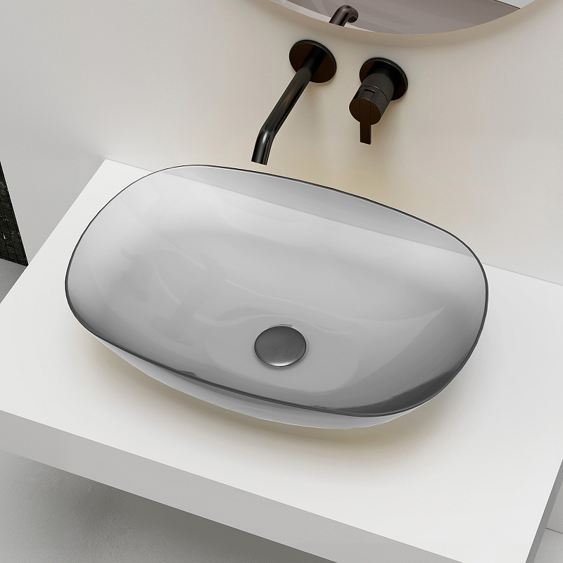 Раковина-чаша Abber Kristall 54 AT2809Perle прозрачная от магазина ЛесКонПром.ру