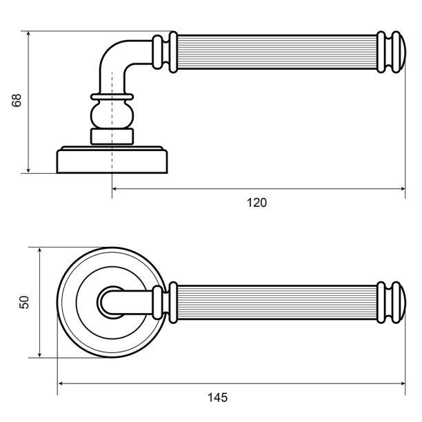 Дверные ручки A-411S античное серебро от магазина ЛесКонПром.ру