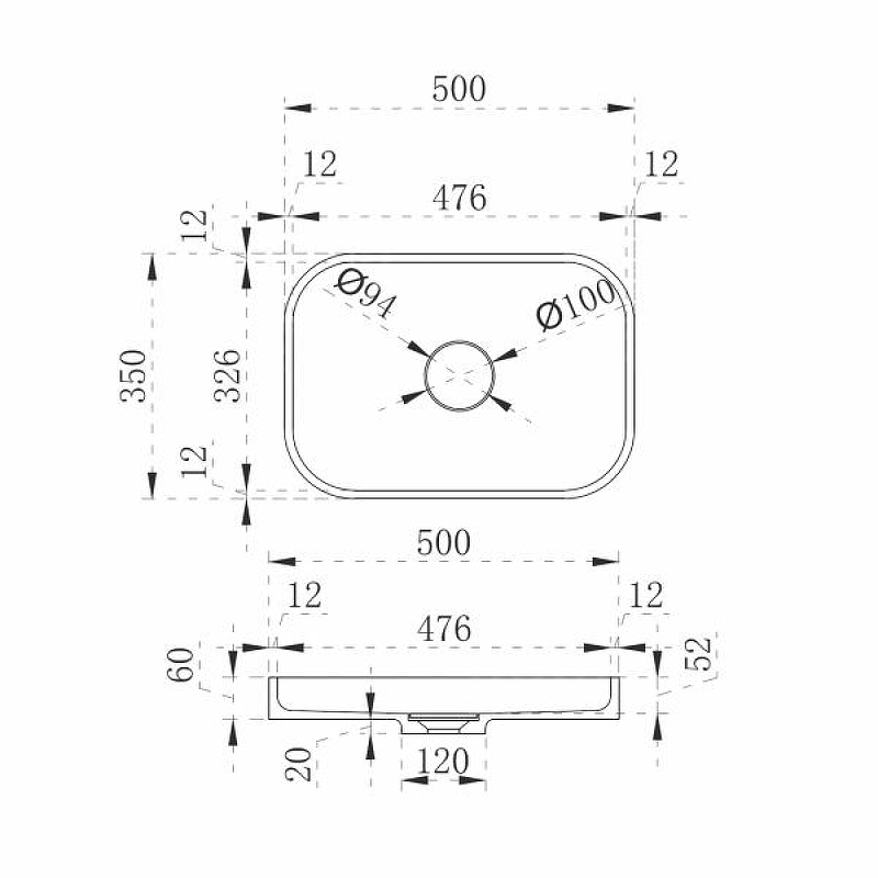 Раковина-чаша Abber Stein 50 AS2602 Белая от магазина ЛесКонПром.ру