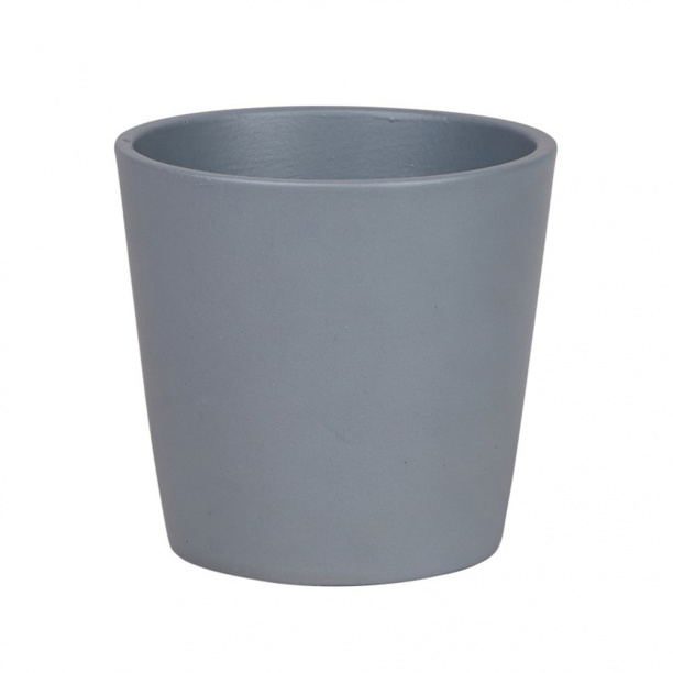 Кашпо керамическое Серый Конус d10 см h9 см 0,4 л от магазина ЛесКонПром.ру