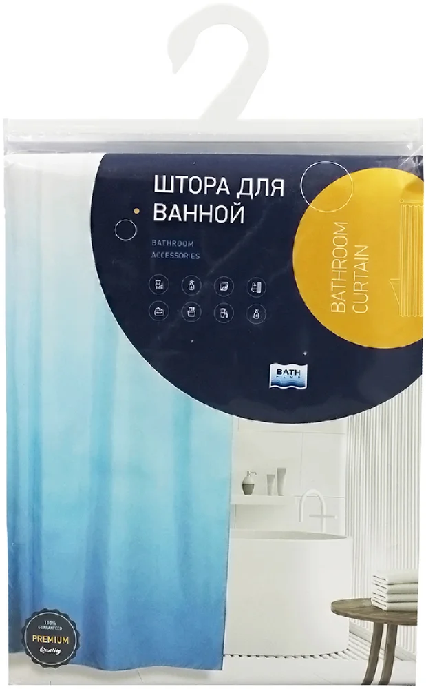 Штора для ванной Bath Plus Charme Red Rosy Down 2151/0 180x180, голубая от магазина ЛесКонПром.ру