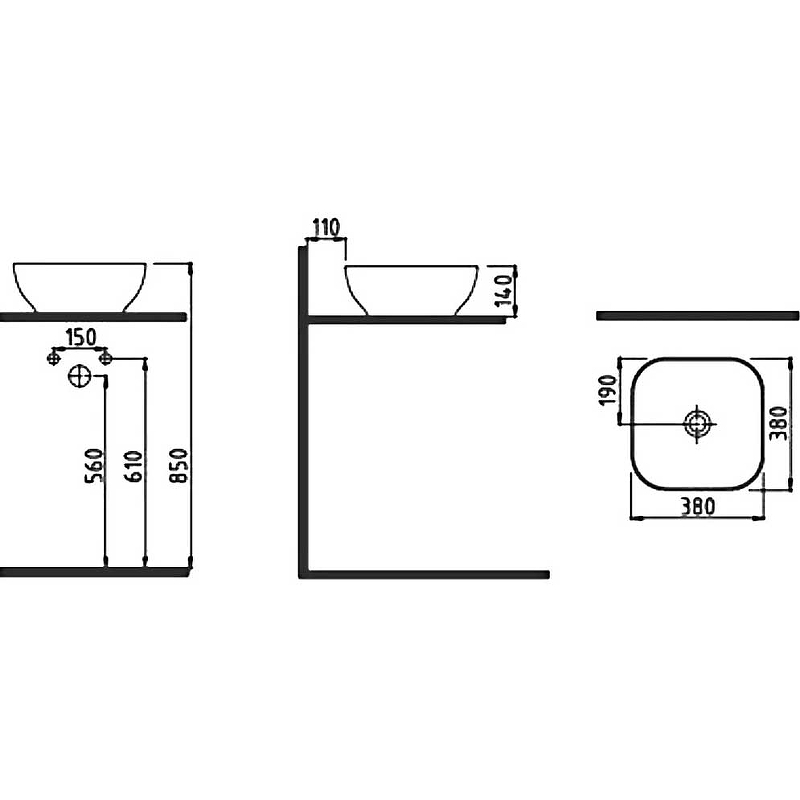 Раковина-чаша Bien Motto 38 MTLG03801FD0W5000 Белая от магазина ЛесКонПром.ру