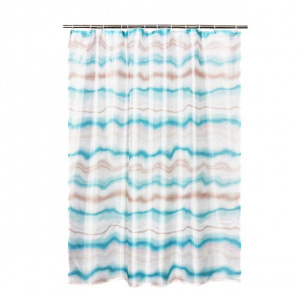 Штора для ванной Bath Plus Multicolor lines 180х180 см текстиль розово-голубая