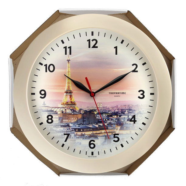 Часы настенные круглые d29 см бежевые от магазина ЛесКонПром.ру