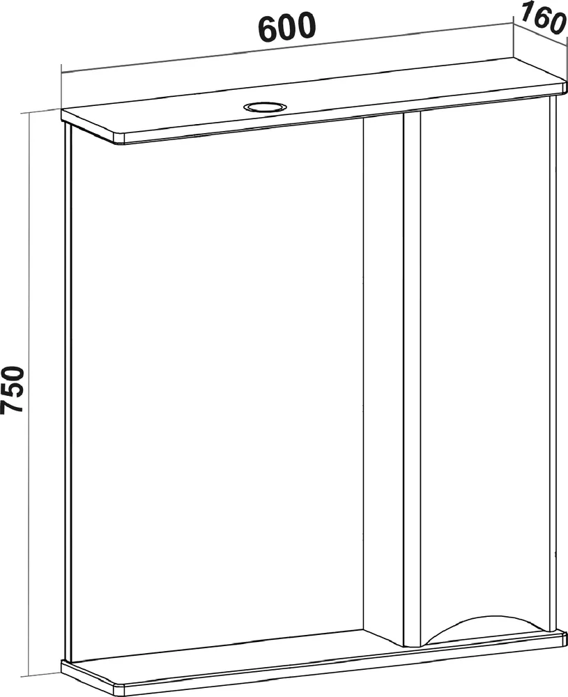 Зеркало Runo Афина 60 белое от магазина ЛесКонПром.ру