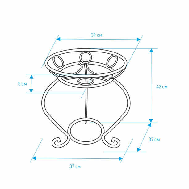 Подставка для цветов Лиана 37х37х42 см от магазина ЛесКонПром.ру