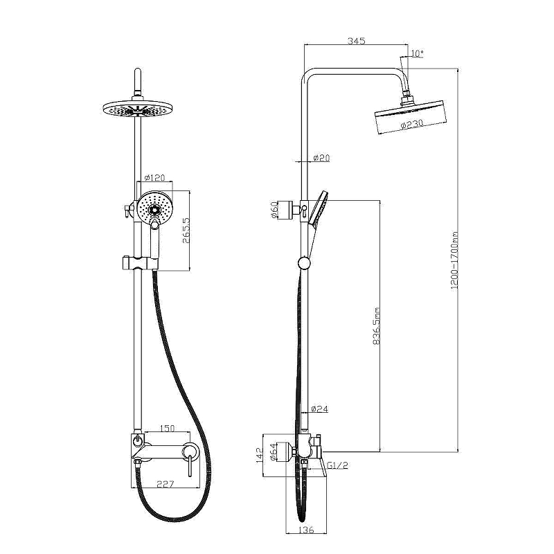 Душевая система Lemark Minima LM3862C Хром от магазина ЛесКонПром.ру