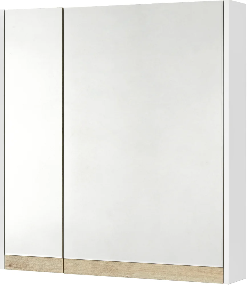 Зеркало-шкаф STWORKI Стокгольм 80 , навесной, белый, под дерево, квадратный от магазина ЛесКонПром.ру