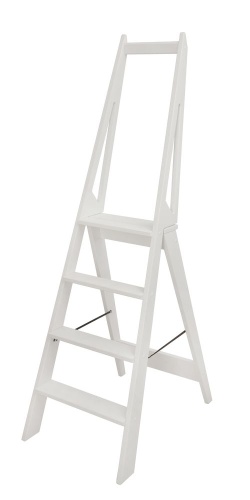 Стремянка деревянная Hoz-Block Стиль 4 ступени Белая  (арт. СДС-4Б) от магазина ЛесКонПром.ру