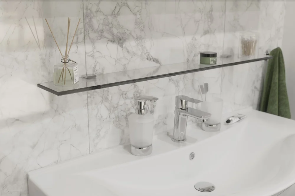 Полка STWORKI Glass Shelf 90 полкодержатели хром от магазина ЛесКонПром.ру