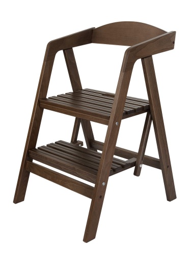 Стремянка-стул деревянная с широкими ступенями Hoz-Block Микки-Трон 2 ступени Венге (арт. СДМТС-2В) от магазина ЛесКонПром.ру