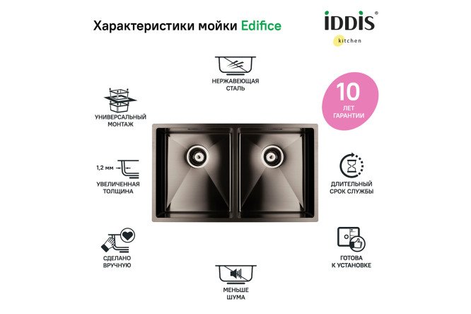 Мойка врезная IDDIS Edifice 80550581 от магазина ЛесКонПром.ру