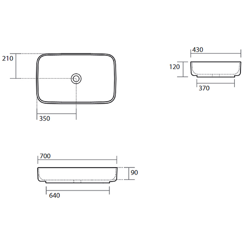 Раковина-чаша Kerasan Tribeca 70 460201 Белая от магазина ЛесКонПром.ру