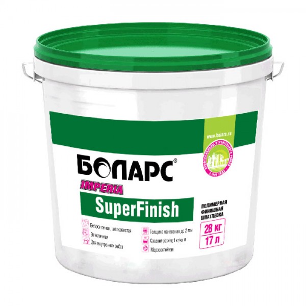 Готовая шпатлевка БОЛАРС IMPERIA SUPER FINISH, 28 кг от магазина ЛесКонПром.ру