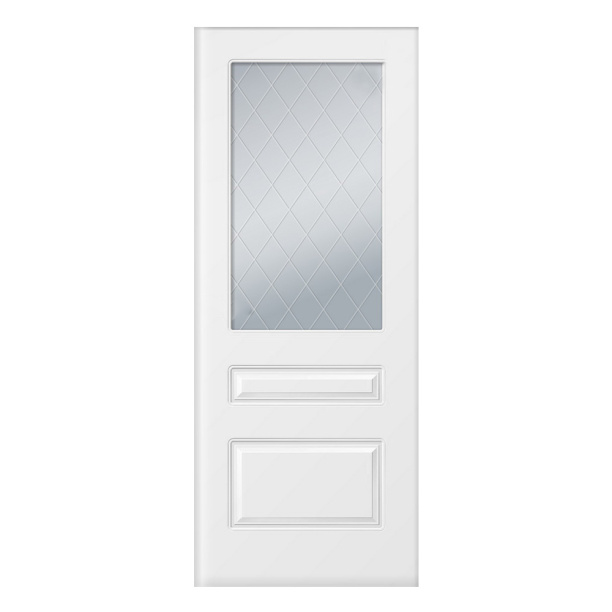 Дверь межкомнатная остекленная 2000х800 мм Роялти белая от магазина ЛесКонПром.ру