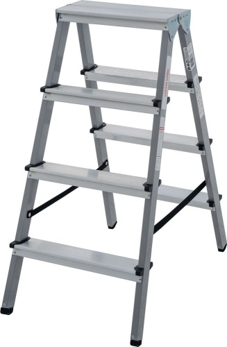 Стремянка стальная двухсторонняя Новая Высота 4 ступени (арт. 1140204) от магазина ЛесКонПром.ру