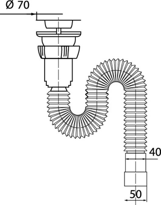Сифон для кухонной мойки Wirquin 30717985 Нержавеющая сталь от магазина ЛесКонПром.ру