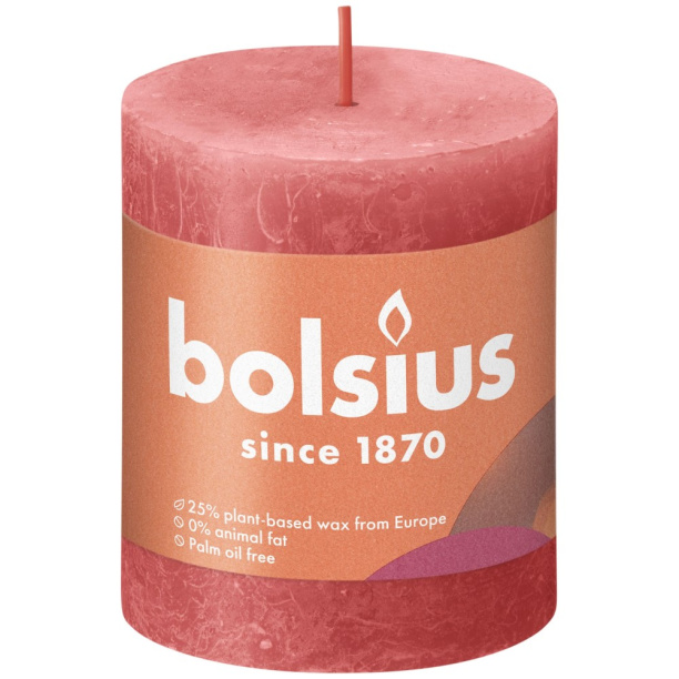 Свеча Bolsius Рустик SHINE 19х6,8 см цветущий розовый от магазина ЛесКонПром.ру