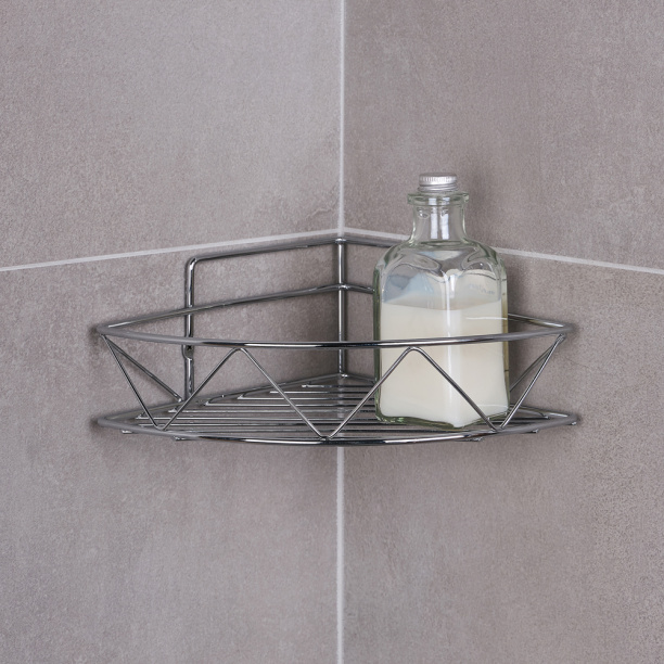 Полка сетчатая Verran Зигзаг 1-ярусная угловая хром от магазина ЛесКонПром.ру