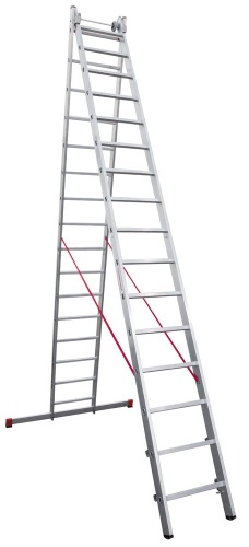 Лестница алюминиевая двухсекционная индустриальная Новая Высота 2x18 арт. 5220218 от магазина ЛесКонПром.ру