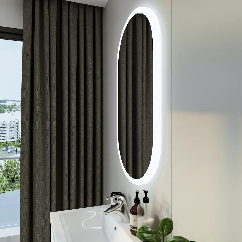 Зеркало Бриклаер Вега 55 с подсветкой. овальное от магазина ЛесКонПром.ру