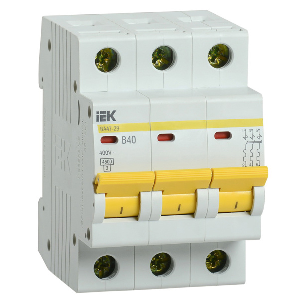 Выключатель автоматический IEK 3п 40 А B от магазина ЛесКонПром.ру