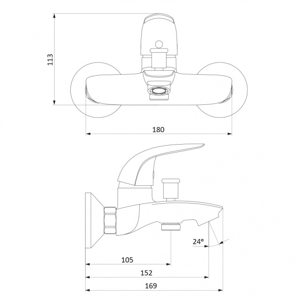 Смеситель для ванны RedBlu Palace Bit от магазина ЛесКонПром.ру