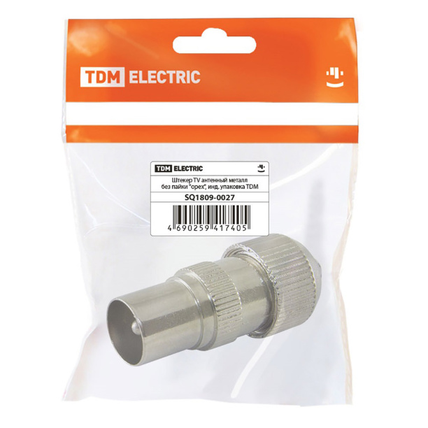Штекер ТВ TDM ELECTRIC металл от магазина ЛесКонПром.ру